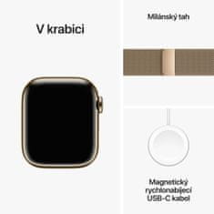 Apple Watch Series 9, Cellular, 41mm, Gold Stainless Steel, Gold Milanese Loop (MRJ73QC/A)