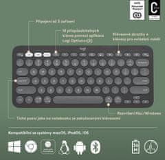 Logitech Pebble Keyboard 2 K380s, šedá (920-011851)