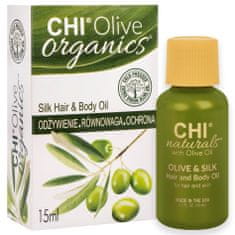CHI Chi Olive Organics olej malý 15ml, má lehké, rychle schnoucí složení