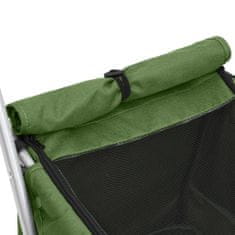 Vidaxl Skládací kočárek pro psa zelený 100 x 49 x 96 cm lněná tkanina