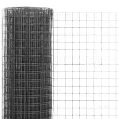 Vidaxl Pletivo ke kurníku ocel PVC vrstva 10 x 0,5 m šedé