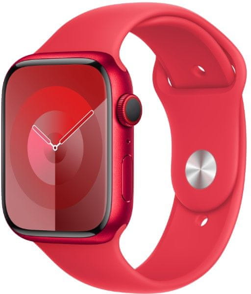 Levně Apple Watch Series 9, Cellular, 41mm, (PRODUCT)RED, (PRODUCT)RED Sport Band - M/L (MRY83QC/A)