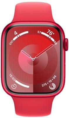 Apple Watch Series 9 Cellular okosóra eSIM funkció esim kétirányú kommunikáció, 45mm, Apple Pay Retina kijelző vízállóság WR50 úszáshoz autóbaleset érzékelés új funkciók alvási fázis SOS hívás porálló gyorsulásmérő GPS mindig bekapcsolva EKG pulzusmérés zenelejátszó hívás értesítések NFC fizetés Apple Pay zajszint mérés App Store vér oxigénszint érzékelő szenzor fizikai erőnlét mérés VO2 max