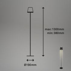 BRILONER BRILONER LED nabíjecí stojací svítidlo 130 cm 3,5 W 400lm černá BRILO 1438015