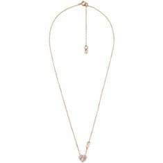 Michael Kors Něžný bronzový náhrdelník se zirkony Pavé Heart MKC1520A2791