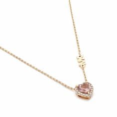 Michael Kors Něžný bronzový náhrdelník se zirkony Pavé Heart MKC1520A2791
