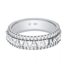 Michael Kors Blyštivý stříbrný prsten se zirkony MKC1637AN040 (Obvod 52 mm)
