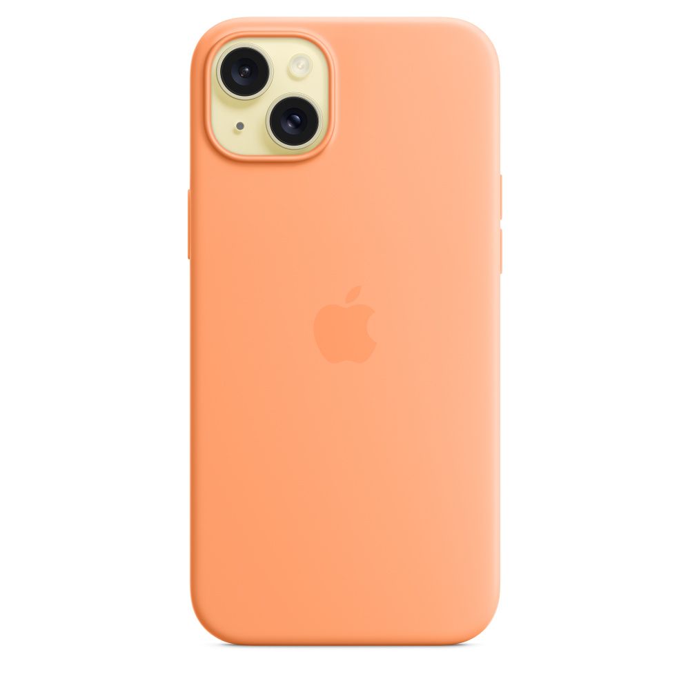 Apple iPhone 15 Plus Silicone Case with MagSafe -Orange Sorbet