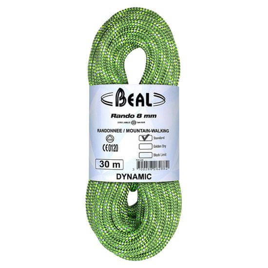 Beal Horolezecké lano Beal Rando 8mm zelená|20m