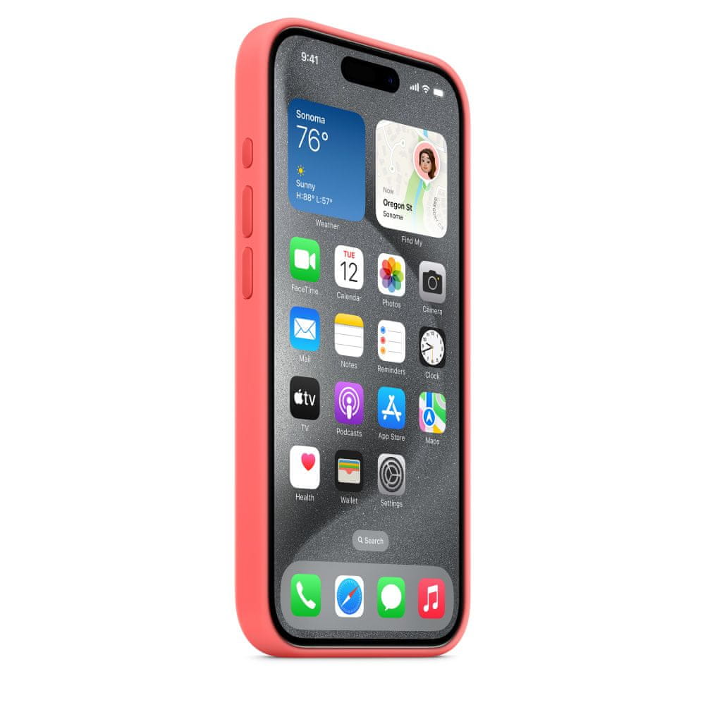 Apple iPhone 15 Pro szilikon tok MagSafe készülékkel - Guava