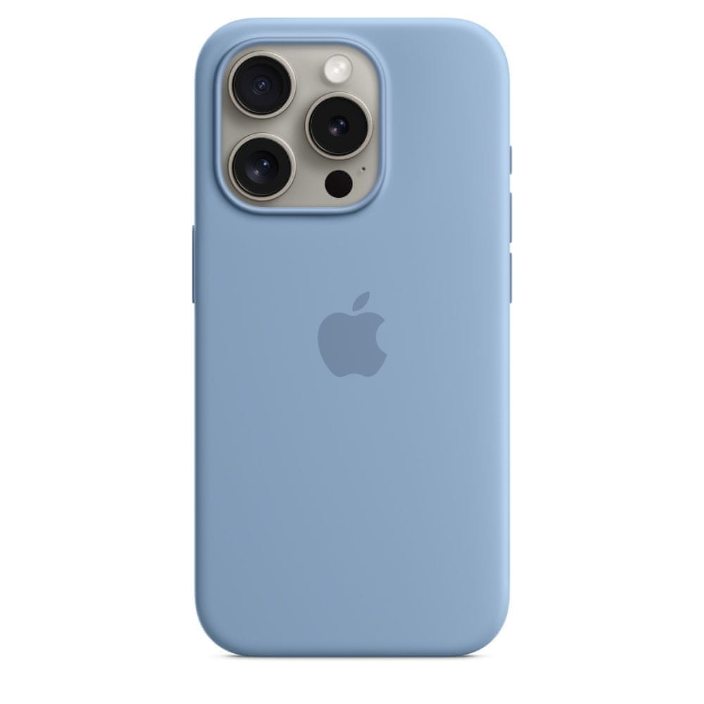 Levně Apple iPhone 15 Pro Silicone Case with MagSafe - Winter Blue