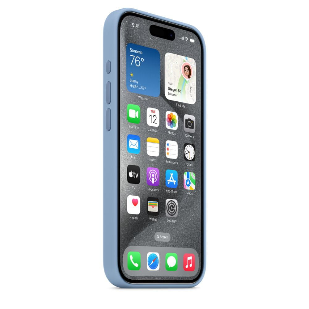 Apple iPhone 15 Pro szilikon tok MagSafe-talpakkal - Téli kék