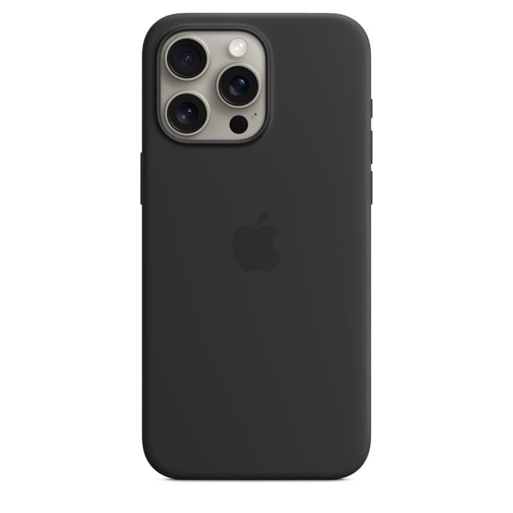Levně Apple iPhone 15 Pro Max Silicone Case with MagSafe - Black