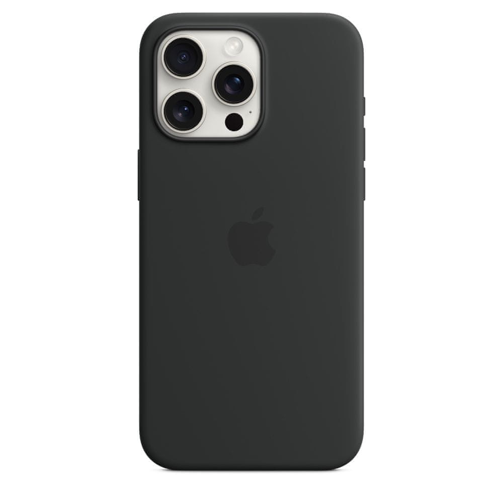 Apple iPhone 15 Pro Max szilikontok MagSafe tok - Fekete