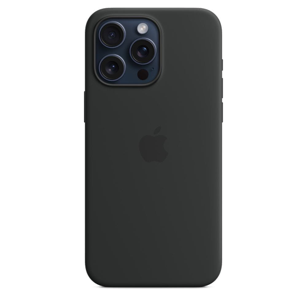 Apple iPhone 15 Pro Max szilikontok MagSafe tok - Fekete