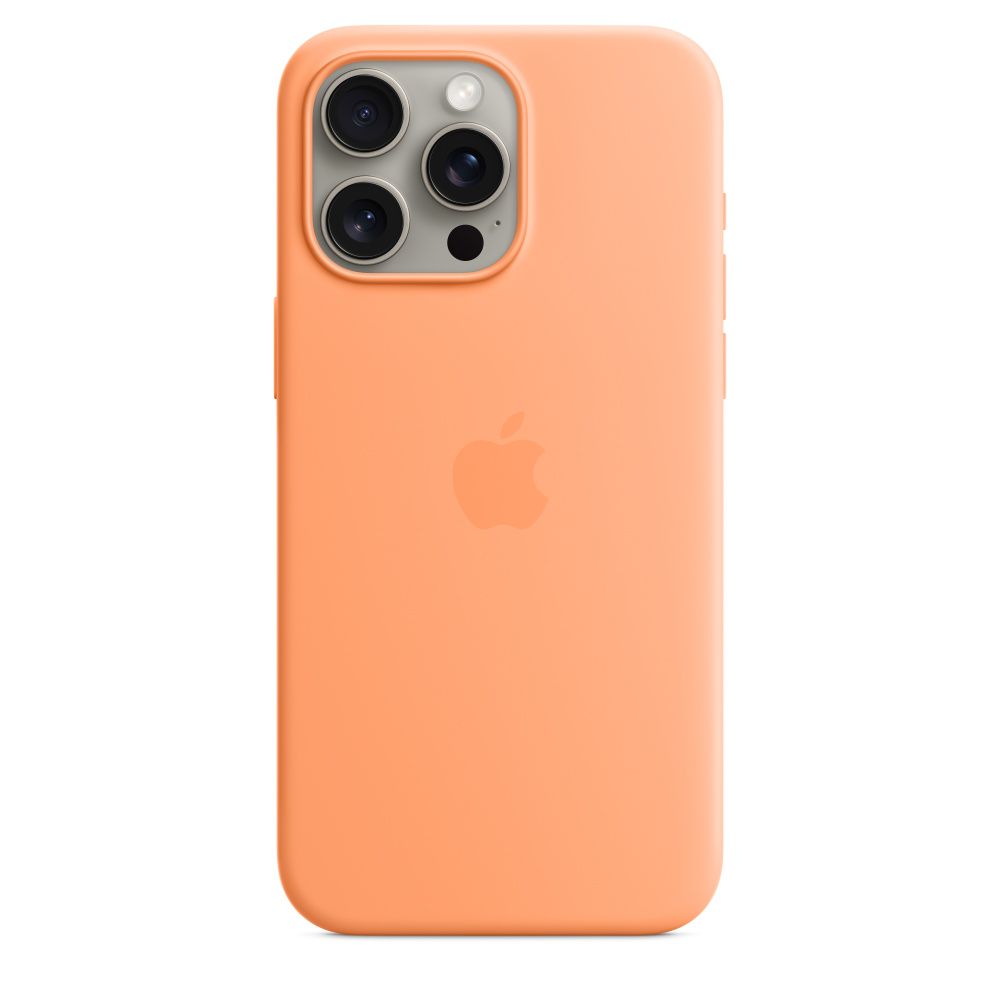 Levně Apple iPhone 15 Pro Max Silicone Case with MagSafe - Orange Sorbet