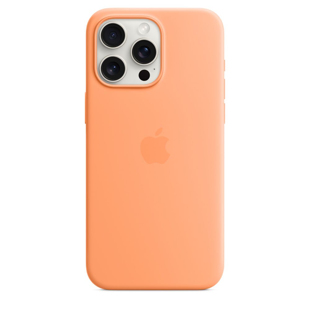 Apple iPhone 15 Pro Max szilikon tok MagSafe-tal - narancssárga Sorbet