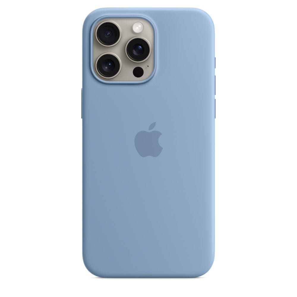 Levně Apple iPhone 15 Pro Max Silicone Case with MagSafe - Winter Blue