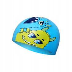 NILS Dětská plavecká čepice silikonová NQC Monster modrá