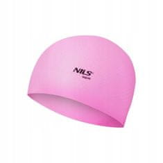 NILS Plavecká čepice silikonová NQC Dots růžová 
