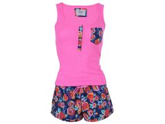 sarcia.eu Květinové pyžamo v růžové a tmavě modré barvě XS