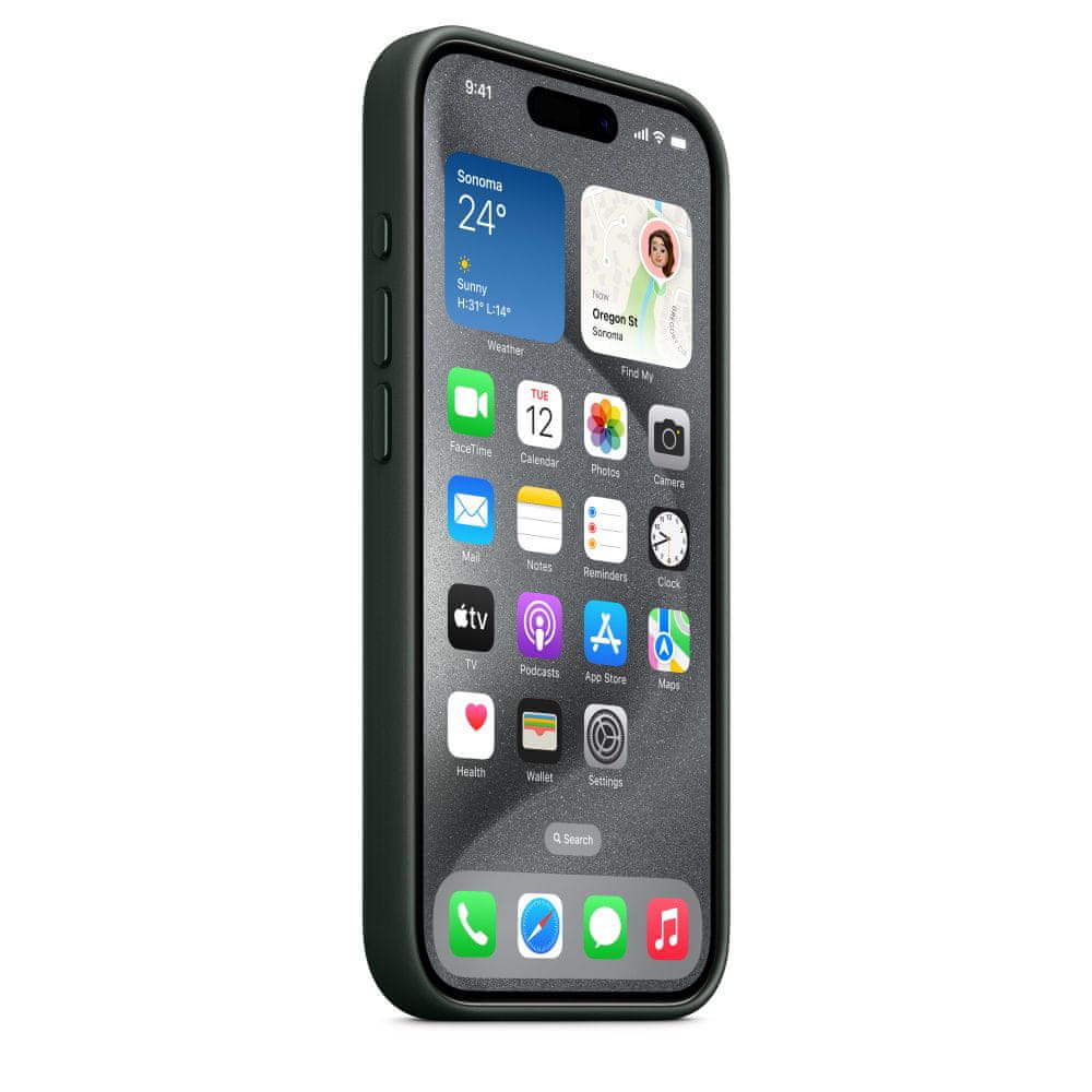 Apple iPhone 15 Pro FineWoven tok MagSafe-vel - örökzöld