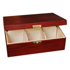 Dřevěná krabička se 6 přihrádkami - mahagon