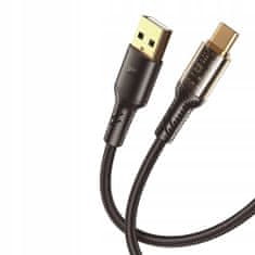 XO Vysokorychlostní kabel CLEAR USB - USB-C 2,4A 1m, černá
