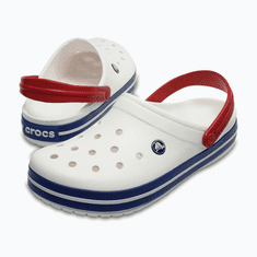 Crocs Crocband Clogs Unisex, 41-42 EU, M8W10, Pantofle, Dřeváky, White/Blue Jean, Bílá, 11016-11I