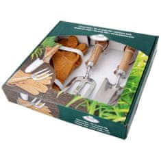 Esschert Design Set zahradnického nářadí + kožené rukavice