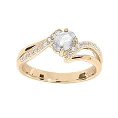 Troli Krásný pozlacený prsten s krystalem PO/SR09000D (Obvod 56 mm)