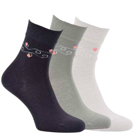 RS RS dámské bavlněné zdravotní vzorované elastické ponožky 1191823 3-pack