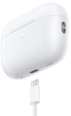 inovativní bezdrátová Bluetooth sluchátka apple airpods 2 generace design do uší in ear čipy h2 věrný zvuk pokročilý software adaptivní ekvalizér aktivní potlačení šumu režim průhlednosti prostorový zvuk nízká váha podpora siri handsfree hovory dynamické měniče apple dvojitý neodymový magnet pro minimální zkreslení zvuku výdrž baterie 6 h na nabití lehké pouzdro