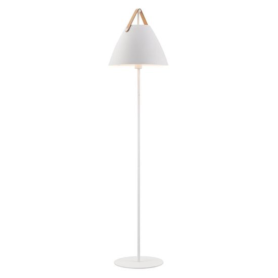 NORDLUX Designová stojací lampa s koženým popruhem Strap