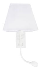 Nova Luce Elegantní nástěnná lampa Valencia s LED diodou na flexibilním rameni bílá