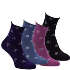 Zdravé Ponožky Dámské bavlněné ruličkové vzorované ponožky 6102223 4-pack, 39-42