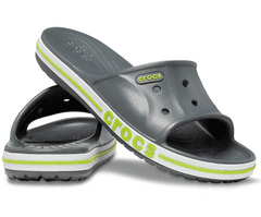 Crocs Bayaband Slides pro muže, 46-47 EU, M12, Pantofle, Sandály, Slate Grey/Lime Punch, Šedá, 205392-0GX