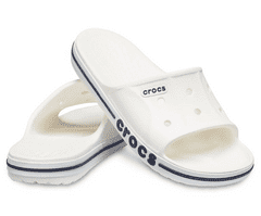 Crocs Bayaband Slides pro muže, 45-46 EU, M11, Pantofle, Sandály, White/Navy, Bílá, 205392-126
