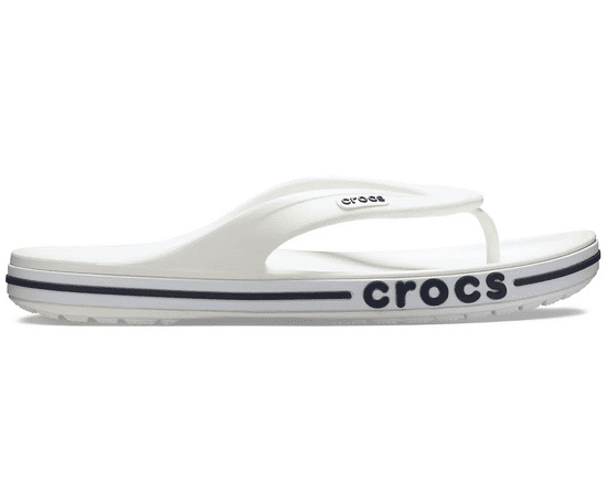Crocs Bayaband Flip-Flops pro muže, 45-46 EU, M11, Žabky, Pantofle, Sandály, White/Navy, Bílá, 205393-126