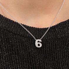 La Petite Story Ocelový náhrdelník "6" s krystaly LPS10AQK06