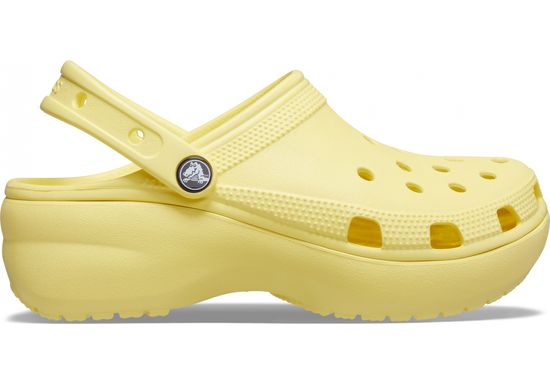 Crocs Classic Platform Clogs pro ženy, 41-42 EU, W10, Pantofle, Dřeváky, Banana, Žlutá, 206750-7HD