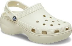 Crocs Classic Platform Clogs pro ženy, 36-37 EU, W6, Pantofle, Dřeváky, Bone, Béžová, 206750-2Y2