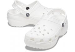 Crocs Classic Platform Clogs pro ženy, 34-35 EU, W5, Pantofle, Dřeváky, White, Bílá, 206750-100