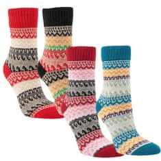 RS RS dámské teplé vlněné celoplošně vzorované ponožky 1340223 4-pack, 35-38