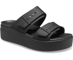 Crocs Brooklyn Buckle Low Wedge Sandals pro ženy, 42-43 EU, W11, Sandály, Pantofle, Black, Černá, 207431-001