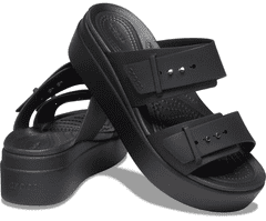 Crocs Brooklyn Buckle Low Wedge Sandals pro ženy, 42-43 EU, W11, Sandály, Pantofle, Black, Černá, 207431-001