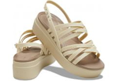 Crocs Brooklyn Strappy Low Wedge Sandals pro ženy, 36-37 EU, W6, Sandály, Pantofle, Bone, Béžová, 206751-2Y2