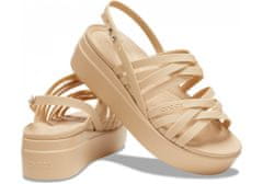 Crocs Brooklyn Strappy Low Wedge Sandals pro ženy, 42-43 EU, W11, Sandály, Pantofle, Chai, Béžová, 206751-212