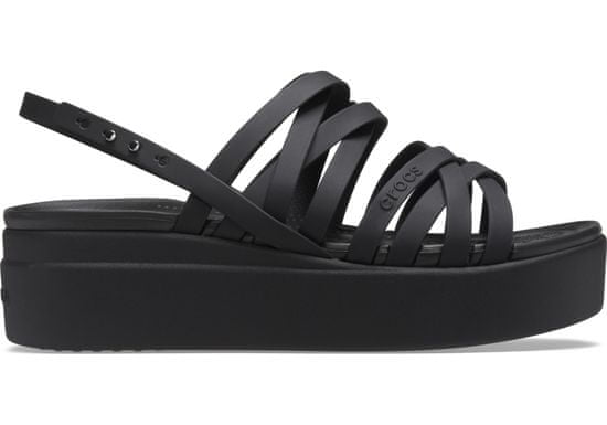Crocs Brooklyn Strappy Low Wedge Sandals pro ženy, 41-42 EU, W10, Sandály, Pantofle, Black, Černá, 206751-001