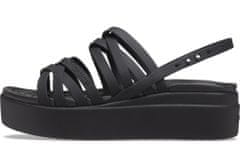 Crocs Brooklyn Strappy Sandals pro ženy, 38-39 EU, W8, Sandály, Pantofle, Black, Černá, 206751-001